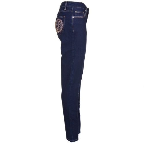 Womens Blue Wash Flower Logo Pocket Skinny Fit Jeans 68034 by Versace Jeans from Hurleys