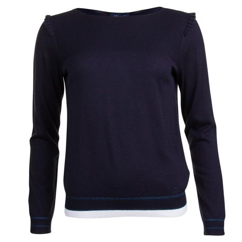Womens Navy Contrast Trim Knitted Jumper 70281 by Armani Jeans from Hurleys