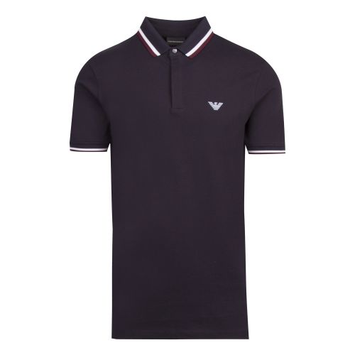 Mens Navy Double Tipped S/s Polo Shirt 45687 by Emporio Armani from Hurleys