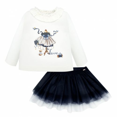 Infant Navy Dressmaker L/s T Shirt & Skirt Set 48472 by Mayoral from Hurleys
