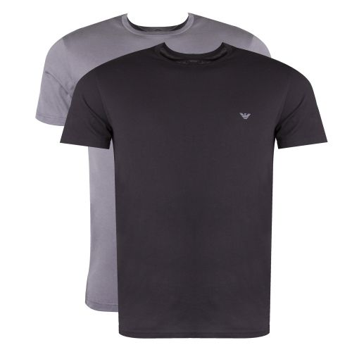 Mens Black/Grey Regular Fit 2 Pack S/s T Shirt Set 30863 by Emporio Armani Bodywear from Hurleys