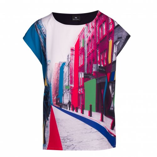 Womens Multicoloured Floral Street Woven Front S/s T Shirt 40837 by PS Paul Smith from Hurleys