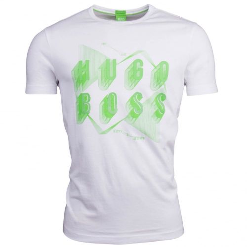 Green Mens White Teeos S/s T Shirt 25235 by BOSS from Hurleys