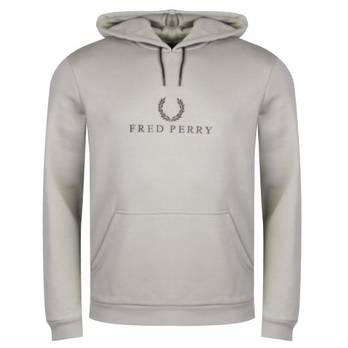 Mens Washed Khaki Embroidered Hoodie 32037 by Fred Perry from Hurleys