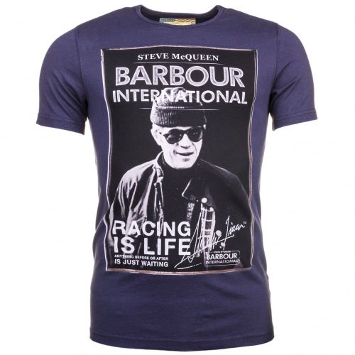 Steve McQueen™ Collection Mens New Navy Apex S/s Tee Shirt 64602 by Barbour from Hurleys