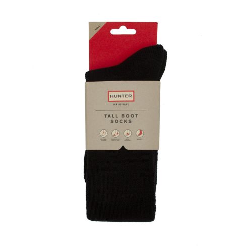Womens Black Original Tall Knitted Socks 80020 by Hunter from Hurleys