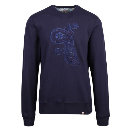 Mens Navy Embroidered Sweat Top 57523 by Pretty Green from Hurleys