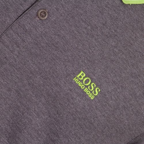 Mens Medium Grey Plisy L/s Polo Shirt 25215 by BOSS from Hurleys