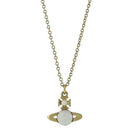Womens Gold/White Isabelitta Bas Relief Pendant Necklace 82493 by Vivienne Westwood from Hurleys