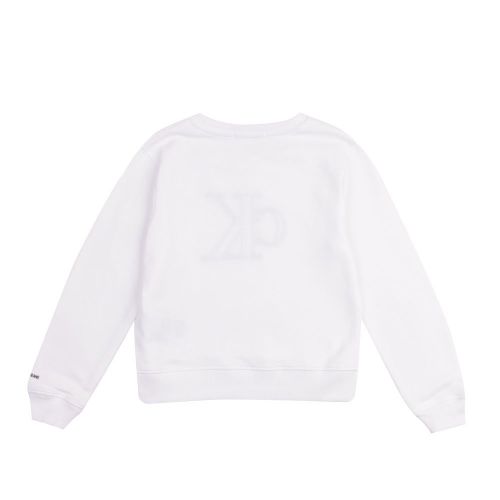 Girls Bright White Monogram Sweat Top 92501 by Calvin Klein from Hurleys