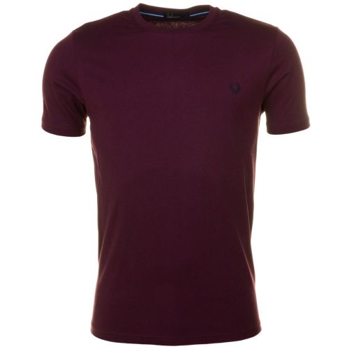 Mens Mahogany Classic Crew S/s Tee Shirt 60150 by Fred Perry from Hurleys