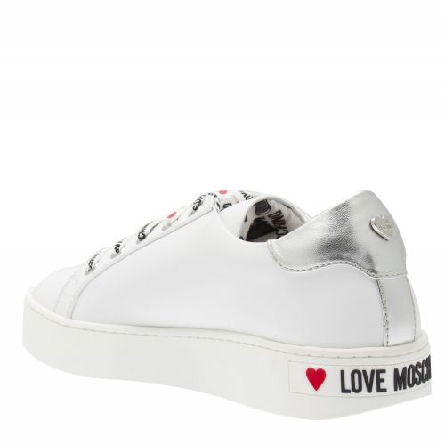 Womens White Jewel Logo Trainers 35147 by Love Moschino from Hurleys