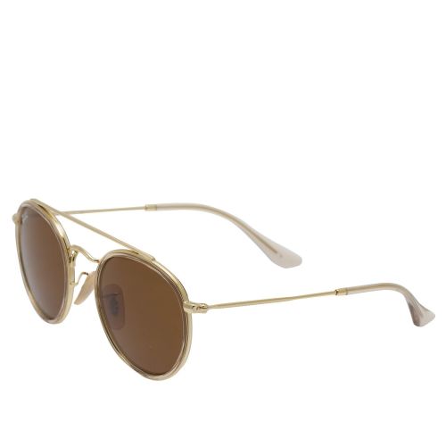Junior Gold RJ9647S Round Double Bridge Sunglasses 60004 by Ray-Ban from Hurleys