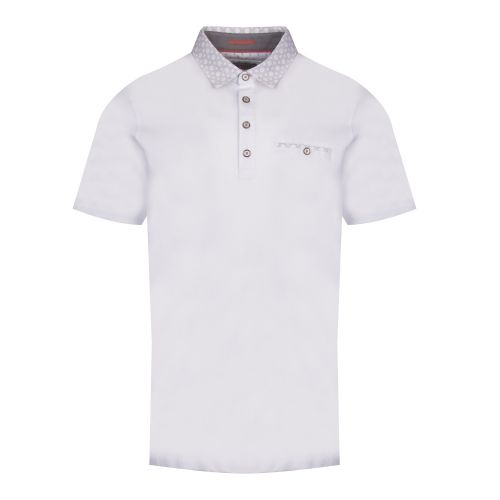 Mens White Quito S/s Woven Collar Polo Shirt 46818 by Ted Baker from Hurleys