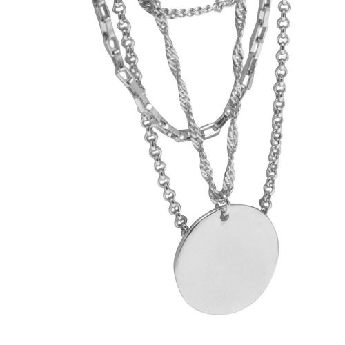 Womens Silver Vinolala Charm Necklace 92831 by Vila from Hurleys