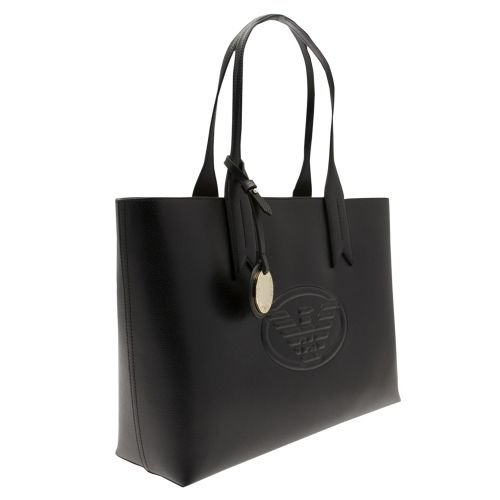 Womens Black Embossed Shopper Bag 29102 by Emporio Armani from Hurleys