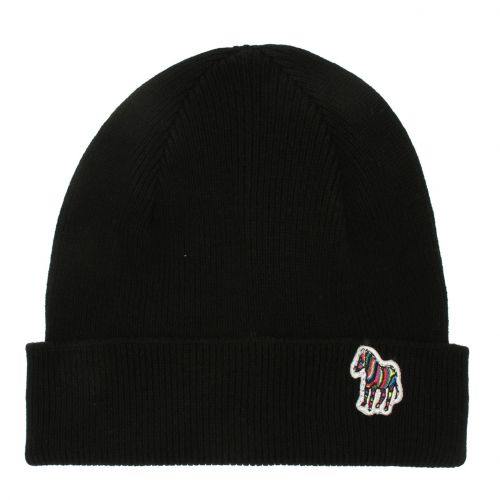 Mens Black Zebra Knitted Beanie Hat 80166 by PS Paul Smith from Hurleys