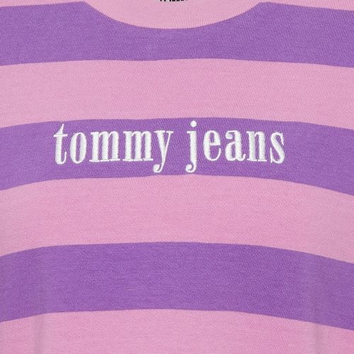 Womens Hyacinth/Lilac Logo Stripe S/s T Shirt 43612 by Tommy Jeans from Hurleys