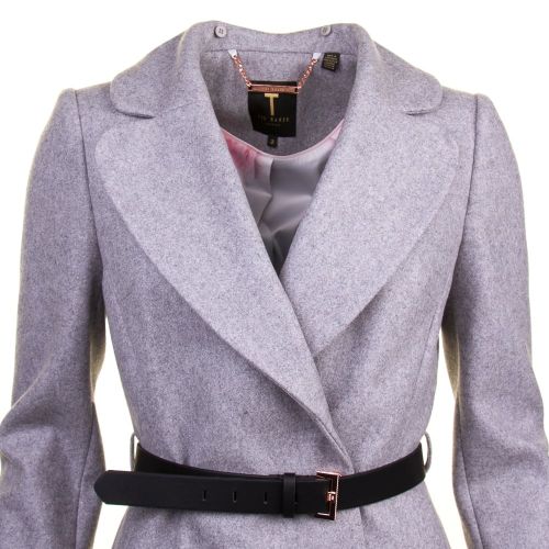 Womens Light Grey Narniaa Faux Fur Trim Coat 14132 by Ted Baker from Hurleys