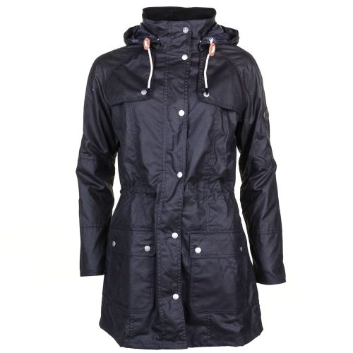 Lifestyle Womens Navy Barnacle Waxed Jacket 69290 by Barbour from Hurleys