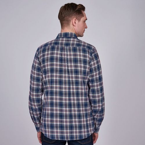 Mens Navy/Red Henri Check L/s Shirt 77850 by Barbour Steve McQueen Collection from Hurleys