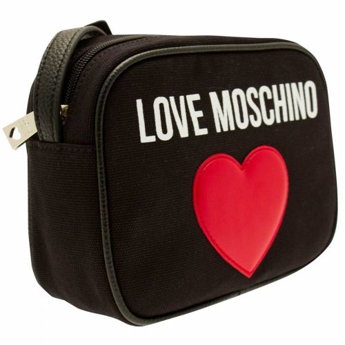 Womens Black Canvas Cross Body Bag 17973 by Love Moschino from Hurleys