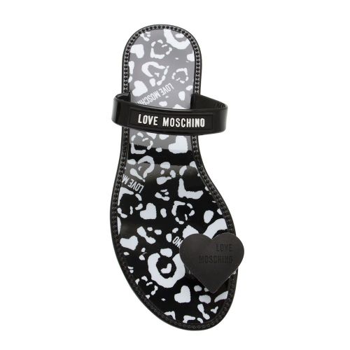 Womens Black Jelly Heart Flip Flops 83191 by Love Moschino from Hurleys