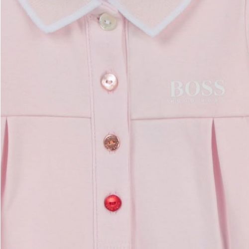 Baby Pink Branded Polo Babygrow 86363 by BOSS from Hurleys