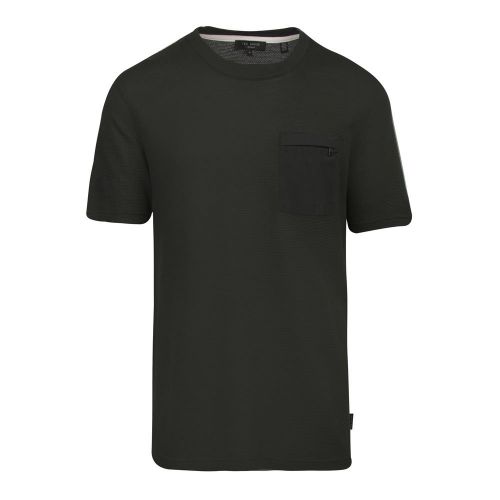Mens Dark Green Homewrk Textured S/s T Shirt 91043 by Ted Baker from Hurleys