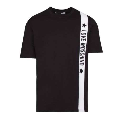 Mens Black Logo Trim Regular Fit S/s T Shirt 43136 by Love Moschino from Hurleys