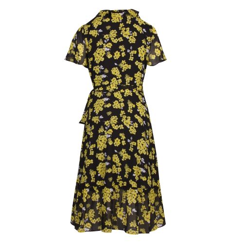 Womens Black/Yellow Glam Fleur Wrap Dress 40010 by Michael Kors from Hurleys