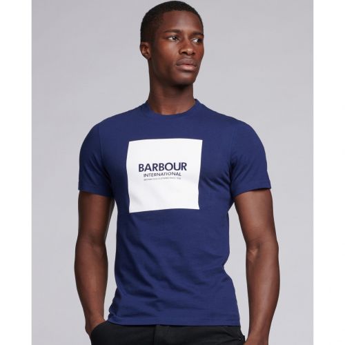 Mens Regal Blue Block S/s T Shirt 90764 by Barbour International from Hurleys