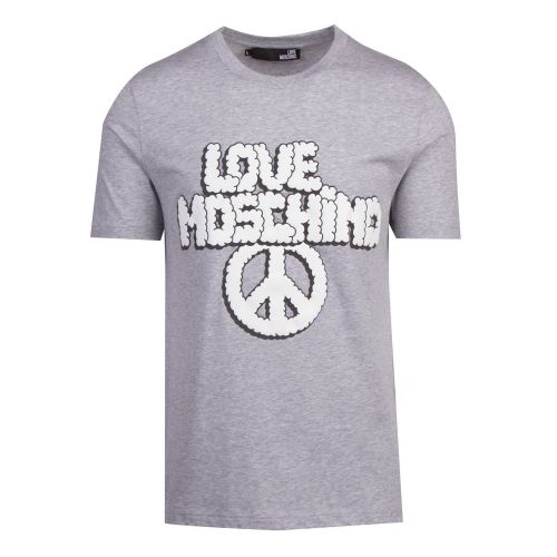 Mens Grey Melange Bubble Logo S/s T Shirt 56810 by Love Moschino from Hurleys