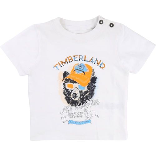 Boys White Bear Print S/s Tee Shirt 7774 by Timberland from Hurleys
