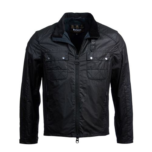 Mens Black Blyton Waxed Jacket 51410 by Barbour International from Hurleys