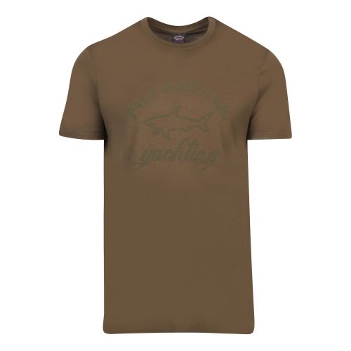 Mens Khaki Tonal Logo Custom Fit S/s T Shirt 48817 by Paul And Shark from Hurleys