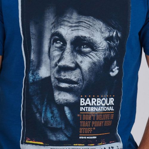 Mens Dark Petrol Hero S/s T Shirt 95656 by Barbour Steve McQueen Collection from Hurleys
