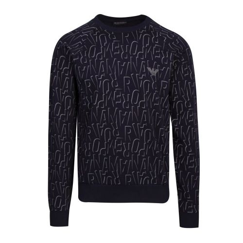 Mens Marine 3D Lettering Sweat Top 87249 by Emporio Armani Bodywear from Hurleys