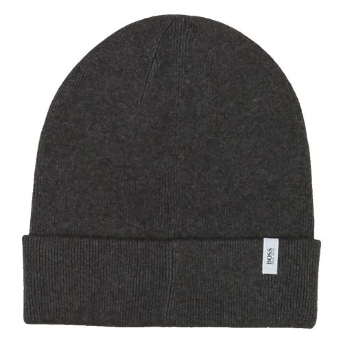 Boys Heather Grey Branded Patch Knitted Hat 45627 by BOSS from Hurleys