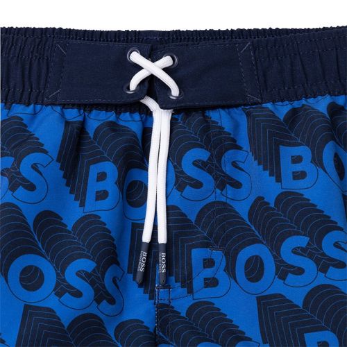 Boys Electric Blue 3D Logo Swim Shorts 104816 by BOSS from Hurleys