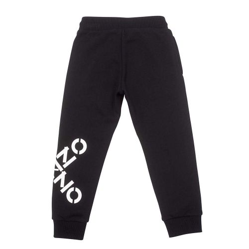 Boys Black Branded Leg Sweat Pants 95954 by Kenzo from Hurleys