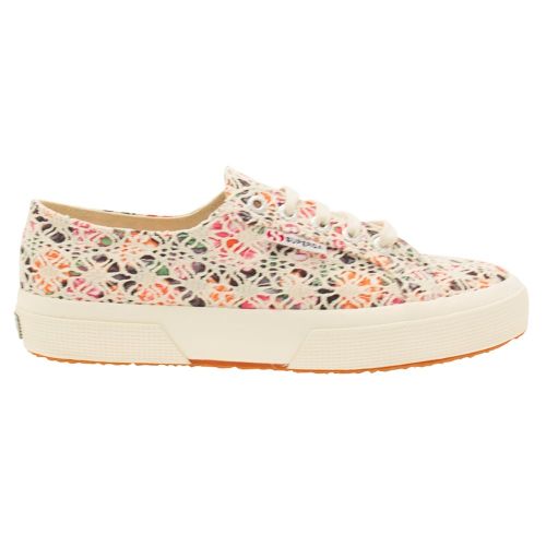 Womens Multi Beige 2750 Laceflowers Trainers 7225 by Superga from Hurleys