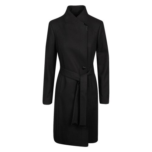 Womens Black Ellgenc Long Wool Wrap Coat 50739 by Ted Baker from Hurleys