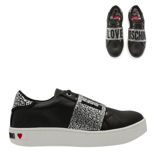 Womens Black Jewel Strap Trainers 43062 by Love Moschino from Hurleys