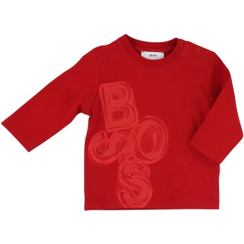 Baby Red Branded L/s Tee Shirt 18923 by BOSS from Hurleys