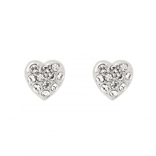 Womens Silver Pave Crystal Heart Earrings 18345 by Ted Baker from Hurleys
