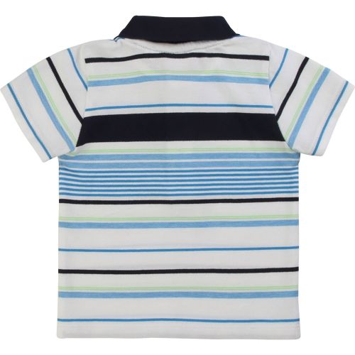 Toddler White/Blue Multi Stripe Logo S/s Polo Shirt 73286 by BOSS from Hurleys