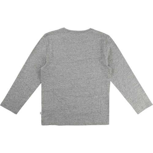 Boys Grey Marl Branded L/s T Shirt 13299 by BOSS from Hurleys