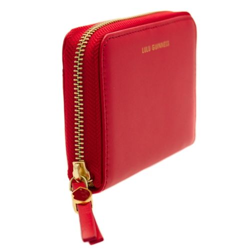 Womens Classic Red Small Continental Leather Wallet 66631 by Lulu Guinness from Hurleys