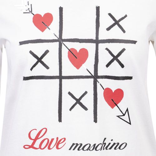 Womens White Noughts + Crosses S/s T Shirt 101389 by Love Moschino from Hurleys